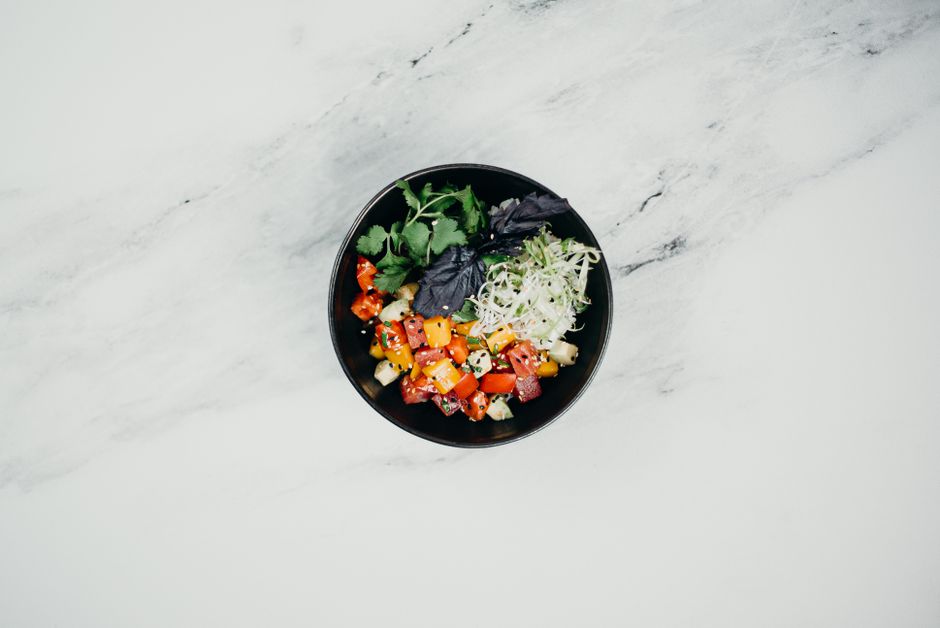 Crunchy Asian chopped salad with cabbage, carrots, and almonds