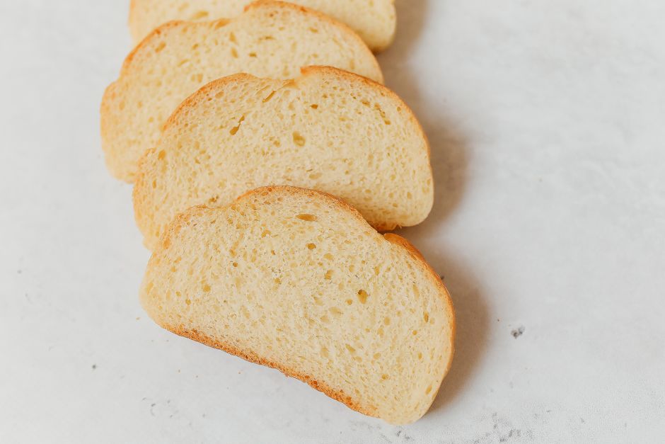 Thick slices of brioche ready to dip