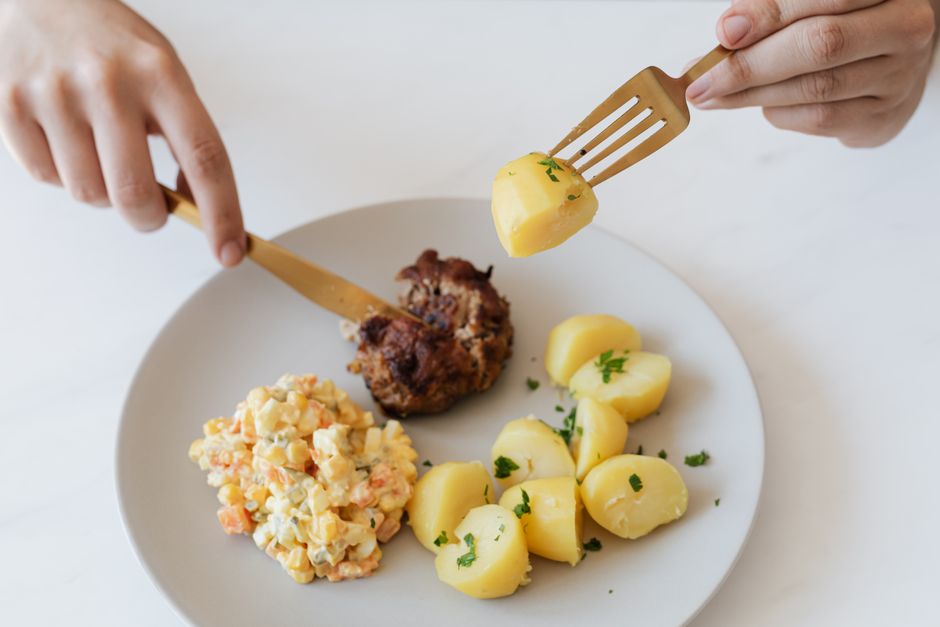 smashing boiled potatoes before air frying