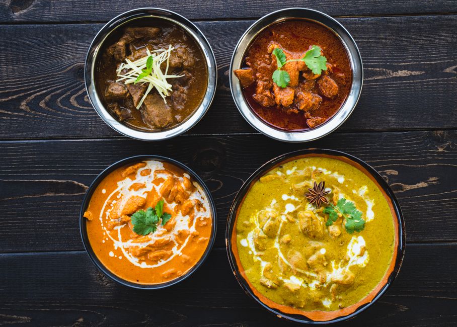 chicken tikka masala served over basmati rice with fresh cilantro